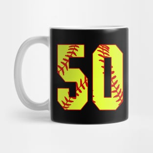 Fastpitch Softball Number 50 #50 Softball Shirt Jersey Uniform Favorite Player Biggest Fan Mug